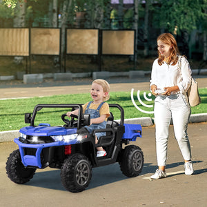 24V Ride On Kids Car with Dump Bed and Remote Control-Navy view 3