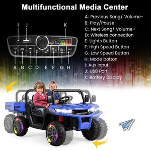 24V Ride On Kids Car with Dump Bed and Remote Control-Navy view 8