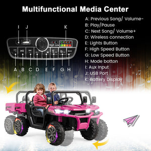 24V Ride On Kids Car with Dump Bed and Remote Control-Pink view 6
