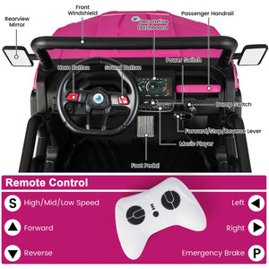 24V Ride On Kids Car with Dump Bed and Remote Control-Pink view 8
