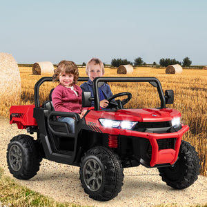 24V Ride On Kids Car with Dump Bed and Remote Control-Red view 2