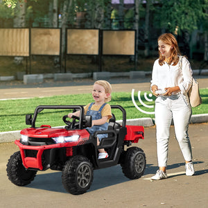 24V Ride On Kids Car with Dump Bed and Remote Control-Red view 3