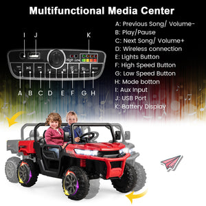 24V Ride On Kids Car with Dump Bed and Remote Control-Red view 6