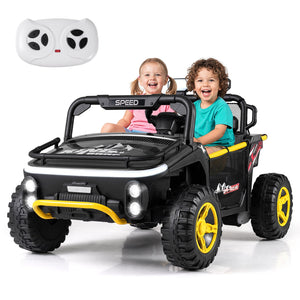 24V Ride on Toy for Kids 2 Seater Ride on Truck Car with Horn Music Story-Black view 3