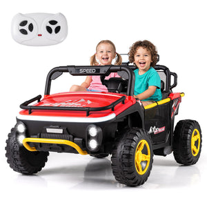 24V Ride on Toy for Kids 2 Seater Ride on Truck Car with Horn Music Story-Red view 3