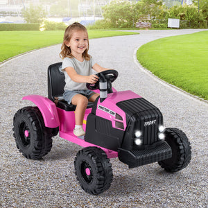 24V Ride On Tractor for Kids Electric Vehicle with Detachable Trailer and Remote Control-Pink view 3