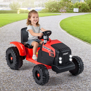 24V Ride On Tractor for Kids Electric Vehicle with Detachable Trailer and Remote Control-Red view 3