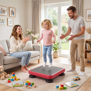 24x20 inches Kids Rebounder Bouncing Board with Elastic Rope for Ages 3+-Red view 2