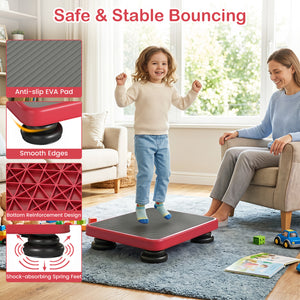 24x20 inches Kids Rebounder Bouncing Board with Elastic Rope for Ages 3+-Red view 8