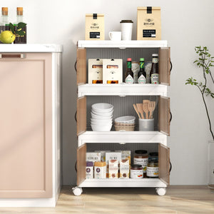 25.5/60 Gal 3-Tier Stackable Storage Boxes Bins with Magnetic Doors and Lockable Casters-S view 3