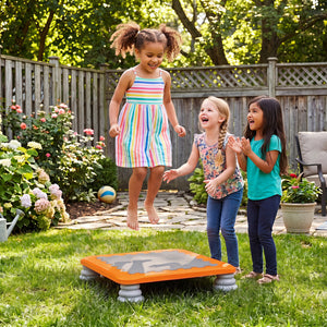 25.5 Inch Kids Mini Trampoline with 4 Removable and Non-Slip Foot Pads-Orange view 2