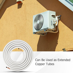 25 Feet Mini Split Line Set with 1/4 Inch and 1/2 Inch O.D. Copper Pipes Tubing view 2