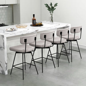 25 Inch 2-Piece Modern Upholstered Bar Stools with Back view 5