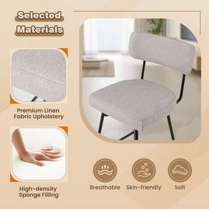25 Inch 2-Piece Modern Upholstered Bar Stools with Back view 6