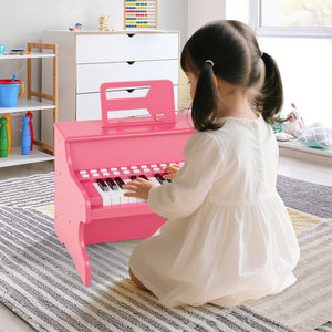 25 Keys Kids Piano Keyboard with Adjustable Speed and Teaching Mode-Pink view 3