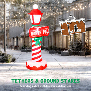 6FT Christmas Inflatable Decoration, Inflatable Lighthouse Xmas Blow Up Decor with LED Lights for Yard, Lawn, Garden