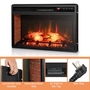 26 Inch Infrared Electric Fireplace Insert with Remote Control-Black view 4