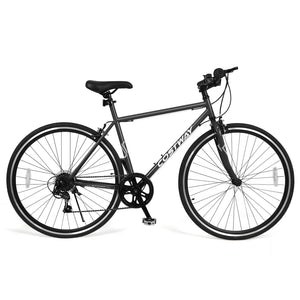 26 Inch Mountain Bike Adjustable with 6-Speed and All-terrain Rubber Wheels-Black view 4