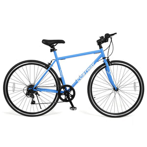 26 Inch Mountain Bike Adjustable with 6-Speed and All-terrain Rubber Wheels-Blue view 4