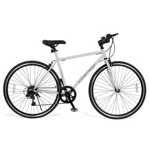 26 Inch Mountain Bike Adjustable with 6-Speed and All-terrain Rubber Wheels-Gray view 4