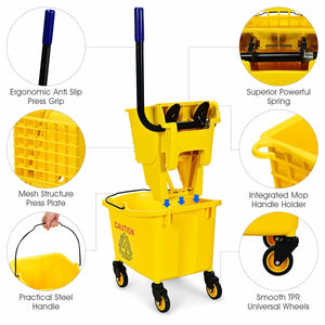 26 Quart Side Press Wringer Commercial Mop Bucket view 9