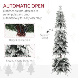 6ft Pencil Flocked Artificial Christmas Tree with 600 Branch Tips, Auto Open and Steel Base, Green – view 12