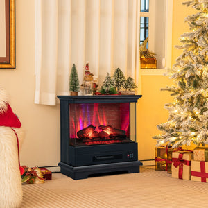 27 Inch Freestanding Fireplace with Remote Control-Black view 2