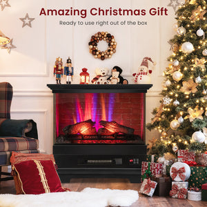 27 Inch Freestanding Fireplace with Remote Control-Black view 3