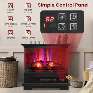27 Inch Freestanding Fireplace with Remote Control-Black view 6
