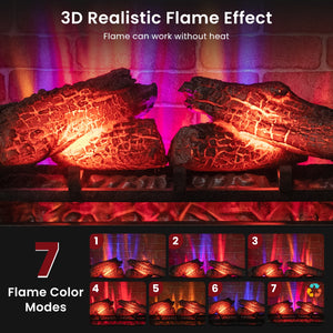 27 Inch Freestanding Fireplace with Remote Control-Black view 8