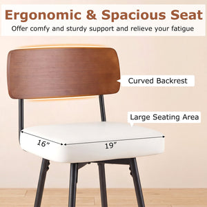 27 Inch Padded Counter Barstools Set of 2 with Metal Legs-White view 8