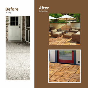 27 Pieces Acacia Wood Interlocking Patio Deck Tile view 9