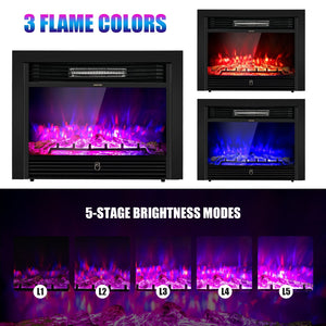 28.5 Inch Electric Fireplace Recessed with 3 Flame Colors view 9