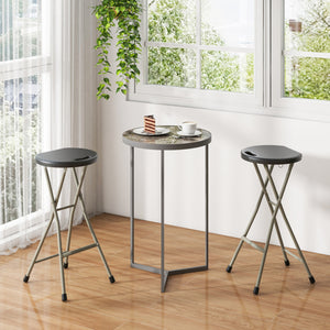 28 Inch Portable Folding Stools with 330lbs Limited Sturdy Frame-2 Pieces view 2