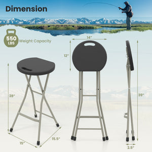 28 Inch Portable Folding Stools with 330lbs Limited Sturdy Frame-2 Pieces view 3