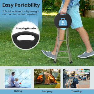 28 Inch Portable Folding Stools with 330lbs Limited Sturdy Frame-2 Pieces view 5