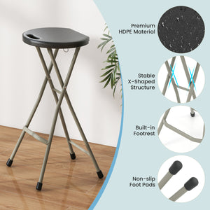 28 Inch Portable Folding Stools with 330lbs Limited Sturdy Frame-2 Pieces view 7