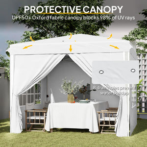 10' x 10' Pop-Up Canopy Tent with Sidewalls, Height-Adjustable, Carry Bag Included, for Outdoor, Garden – view 12