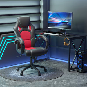 Racing Gaming Chair Office Chair Computer Desk Gamer Chair with Swivel Wheels, Padded Headrest – view 7