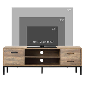 TV Stand for TV up to 50 Inches, TV Cabinet with Door, Open Storage and Drawers, TV Table with Steel Legs – view 12