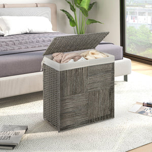 29 Gallons Laundry Hamper with Convenient Handles and Removable Liner Bag-Gray view 6
