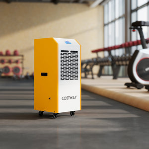 290 Pints Commercial Dehumidifier with Pump and Drain Hose for Basement Warehouse-Yellow view 2