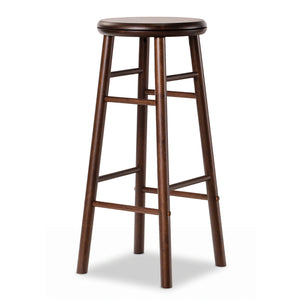 29 inches Swivel Bar Stools Set of 2 with Footrests & Crossbars-Walnut