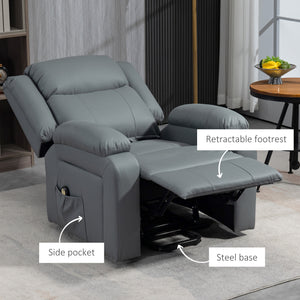 Lift Chair for Seniors, PU Leather Upholstered Electric Recliner Chair with Remote, Side Pockets – view 13