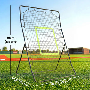 Soozier 4 x 5.7ft Volleyball Rebounder Net with Strike Zone, Baseball Lacrosse Training Net for Pitching and Fielding