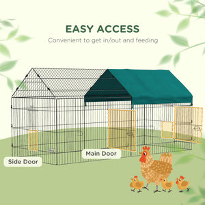 73" Small Animal Cage with Roof, Indoor/Outdoor Use, for Chicken, Rabbits, Chinchillas