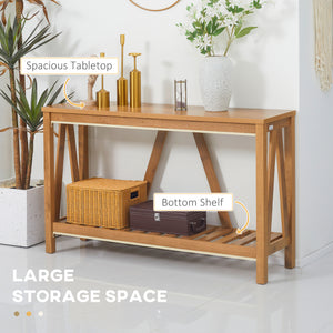 52" Console Table, Farmhouse Narrow Entryway Table with Storage Shelf – view 10