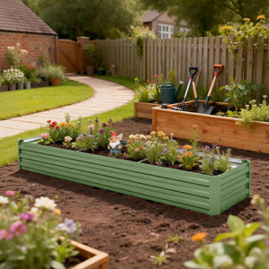 8'x2'x1' Galvanized Raised Bed, Large Elevated Planter Box for Growing Flowers, Herbs and Vegetables – view 42