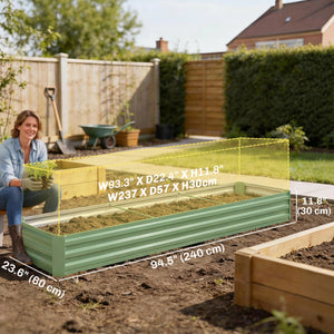 8'x2'x1' Galvanized Raised Bed, Large Elevated Planter Box for Growing Flowers, Herbs and Vegetables – view 37