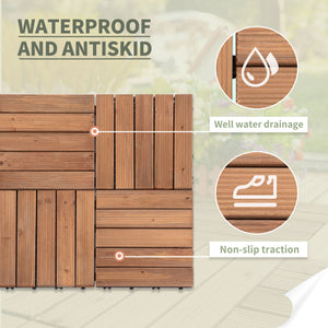 27 Pcs Wood Interlocking Deck Tiles, 12 x 12in Outdoor Flooring Tiles for Indoor and Outdoor Use – view 11